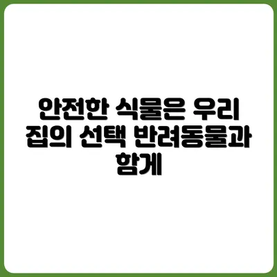 반려동물 있는 집에서 키워도 안전한 식물은?