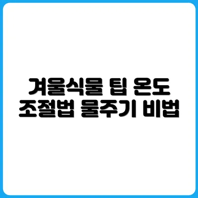 반려식물 겨울철 관리법: 온도, 물주기, 위치 팁