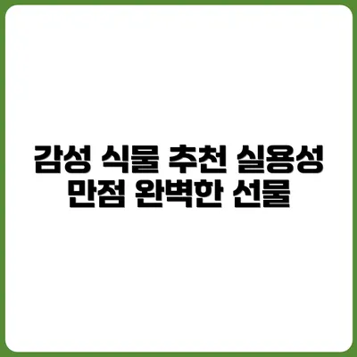 선물용 반려식물 추천: 감성+실용성까지 챙기기