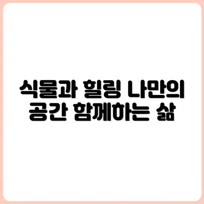 식물과의 동거, 나만의 힐링 공간 만들기