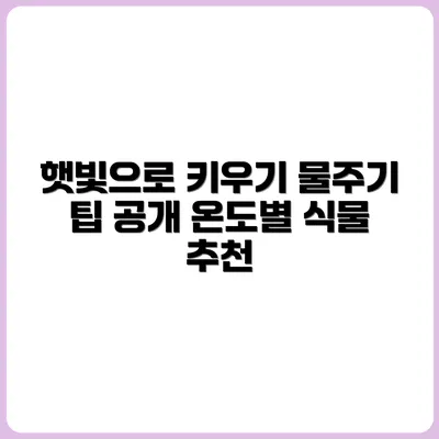 햇빛, 물, 온도별 키우기 쉬운 반려식물 순위 정리